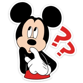🤔 cf17421f Mickey Mouse 米老鼠, 卡通, 迪士尼, 问题, 思考 telegram sticker