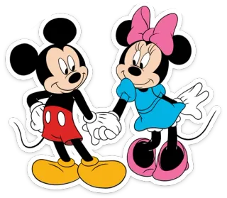 👫 d4498efb Mickey Mouse 卡通, 老鼠, 迪士尼, 米奇, 米妮, 情侣, 动画 telegram sticker
