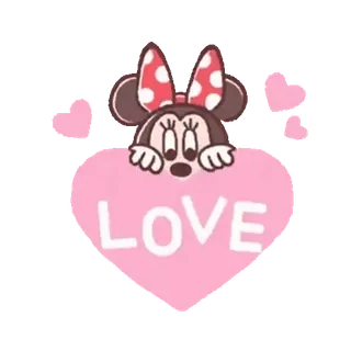 💕 3c3fa911 Minnie Mouse LOVE 米妮, 卡通, 迪士尼, 爱, 可爱, 心 telegram sticker