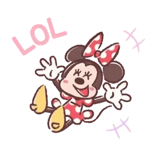 💕 71c2fa7c Minnie Mouse LOL 米妮, 迪士尼, 卡通, LOL, 搞笑, 快乐 telegram sticker