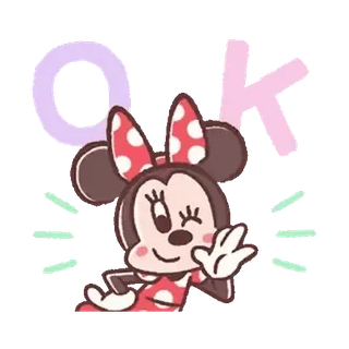 💕 faf6ea26 Minnie Mouse OK 米妮, 迪士尼, 卡通, OK, 可爱, 角色 telegram sticker