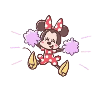 💕 fd308f0f Minnie Mouse 米妮老鼠, 迪士尼, 啦啦队, 卡通, 可爱, 贴纸 telegram sticker