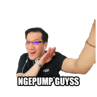 👀 6e9fd4fd NGEPUMP GUYSS 人, 男性, 表情, 陽気, アジア人 whatsapp sticker