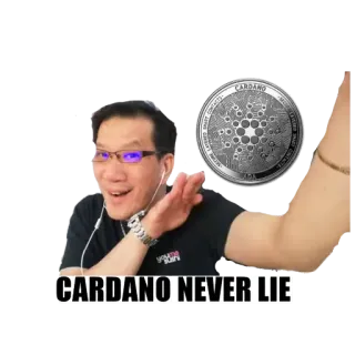 😆 96f84a12 CARDANO NEVER LIE 暗号通貨, Cardano, ADA, ミーム, 金融, デジタル通貨 whatsapp sticker