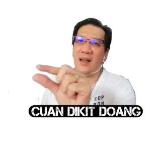 😌 c15c8bfb CUAN DIKIT DOANG 男性, 眼鏡, ハンドジェスチャー, マレー語, 表情 whatsapp sticker