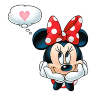 😍 2a4451d5 Minnie Mouse hoạt hình, chuột, tình yêu, trái tim, disney, minnie telegram sticker