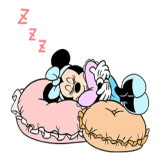 😴 50a00201 Minnie Mouse ZZZ Minnie, ngủ, hoạt hình, gối, zzz telegram sticker