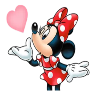 😘 cdeff5a7 Minnie Mouse Minnie Chuột, Disney, Hoạt hình, Tình yêu, Trái tim telegram sticker