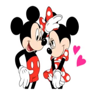 😍 d758b178 Mickey Mouse hoạt hình, chuột Mickey, chuột Minnie, Disney, tình yêu, trái tim telegram sticker