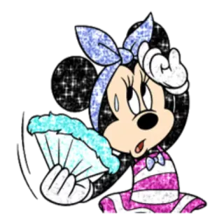 ☀️ 25dab0dd Minnie Mouse minnie mouse, kartun, disney, karakter, penggemar, pita, berkilau whatsapp sticker