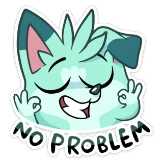 👌 d76ec75f NO PROBLEM 漫画, 動物, OKサイン, 問題ない, 承認 telegram sticker