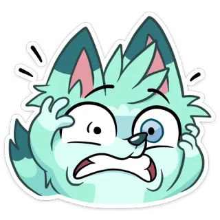 😬 d9daf3d4 キツネ, マンガ, ショック, 怖い, 心配, 困る telegram sticker