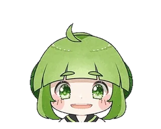 🥳 77b49fde ちび, アニメ, 可愛い, 緑髪, 漫画 telegram sticker