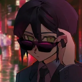 🔪 0a997637 anime, personagem, óculos de sol, terno telegram sticker