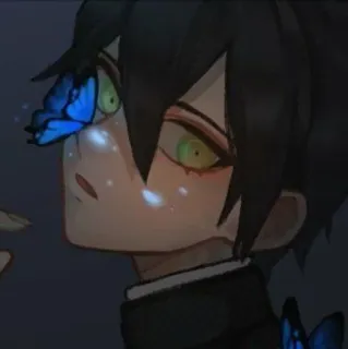 🔪 647a2d32 Anime, Mangá, Borboleta, Menino, Personagem, Arte telegram sticker