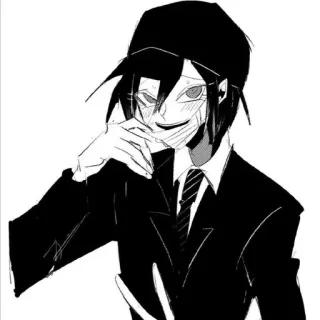 🔪 9428aca0 Anime, Mangá, Personagem, Preto e branco, Terno, Chapéu telegram sticker