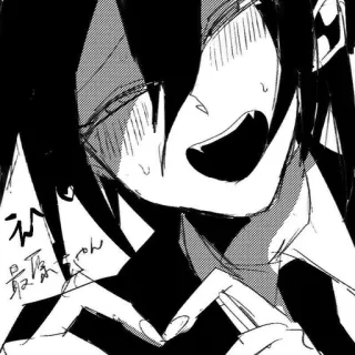 🔪 ae86a92a 最原ちゃん Anime, Mangá, Desenho animado, Japonês, Personagem, Preto e branco telegram sticker