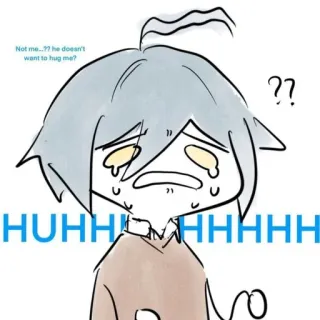 🔪 b2d74208 Not me..?? he doesn't
want to hug me?
??
HUHHHHHHH chorando, triste, abraço, anime, desenho animado, expressão telegram sticker