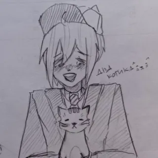 🔪 ef62c074 два котика gato, anime, russo, desenho telegram sticker