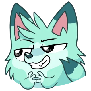 😐 daf2fd09 ニヤニヤ狐, 狐, ニヤニヤ, 漫画, 動物 telegram sticker