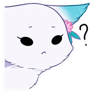 ❓ 1e558683 cat, question, cute, sticker, animal, cartoon telegram sticker