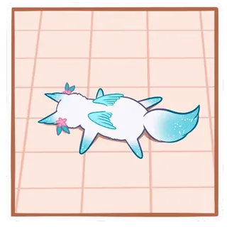 😒 4460de93 fox, cute, animal, winged, kawaii, sticker telegram sticker