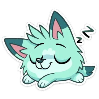 😴 f6ccda8f zzz 眠い, かわいい, 漫画, キツネ, 睡眠, 動物, 昼寝 telegram sticker