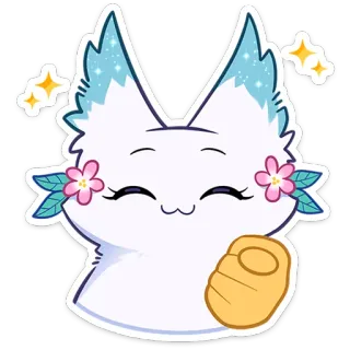🖕 88c86173 Katze, süß, Tier, kawaii, Glitzer, Blume whatsapp sticker