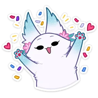 🎉 de4d4230 sticker, süß, feier, konfetti, kawaii, tier, comic whatsapp sticker