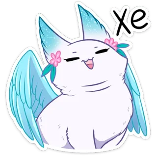 😅 3f226b63 xe 만화, 고양이, 날개, 동물, 카와이, 귀여운, 스티커 telegram sticker