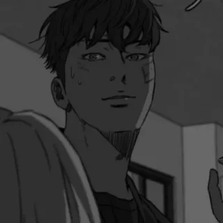 🛢 0448d74d Anime, Pria, Keringat, Perban, Dalam ruangan, Potret whatsapp sticker