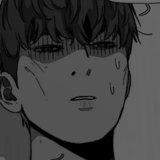 🛢 1ab9e97a Anime, Manga, Potret, Ekspresi, Keringat, Wajah, Monokrom whatsapp sticker