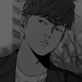 🛢 8f2fb849 Anime, Manga, Anak laki-laki, Potret, Skala abu-abu, Kartun whatsapp sticker