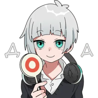 👌 1677fb23 д アニメ, かわいい, 女の子, ヘッドホン, 質問, 表情, キャラクター, ステッカー telegram sticker