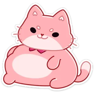 🍔 0eb73ecd cat, kitten, pink, cute, kawaii, animal telegram sticker