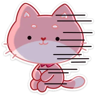 🙂 d2257c14 cat, kitten, pink, cartoon, cute, speed, motion telegram sticker