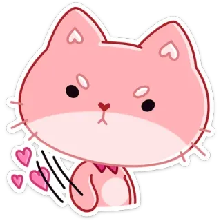 😝 d7dab8f4 cat, cute, pink, heart, love, adorable, kawaii, cartoon telegram sticker