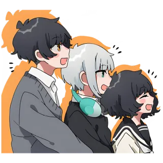 😱 44d04834 Anime Stil, Cartoon, Figuren, Freundschaft, Schule telegram sticker