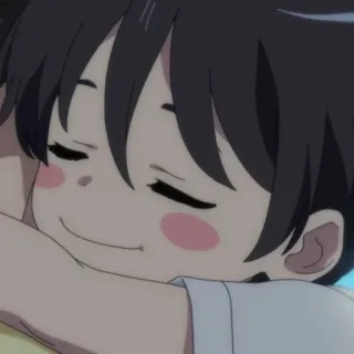 🌊 0ded8817 animé, enfant, dormir, dessin animé, mignon, repos whatsapp sticker