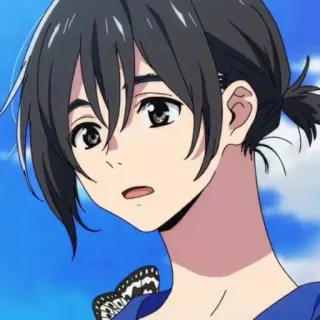 🌊 20ea0eec animé, fille, papillon, ciel, portrait, animation, dessin animé whatsapp sticker