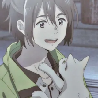 🌊 7bef6d2e animé, personnage, chat, sourire, joyeux, mignon whatsapp sticker