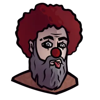 🤡 001a76b6 광대, 빨간 코, 수염, 만화, 스티커, 웃긴, 조커, 코미디언 telegram sticker