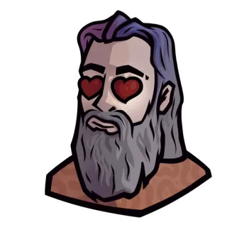 😍 251fa43a 하트 눈, 사랑, 보라색 머리, 남자, 스티커, 수염 telegram sticker