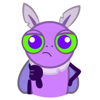 👎 29c4203f 紫色, 动物, 踩, 不喜欢, 昆虫, 卡通 telegram sticker