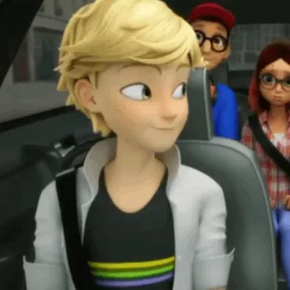 🗼 1dd40c93 Adrien Agreste Miraculous: Tales of Ladybug & Cat Noir anime, cartoon, miraculous ladybug, adrien, blonde, rainbow, character telegram sticker