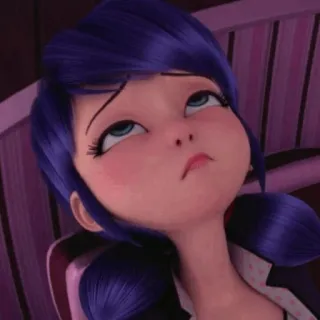 🗼 259bfc9f Marinette Miraculous Ladybug Marinette, Miraculous Ladybug, cartoon, anime, girl, bored, expression telegram sticker