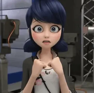 🗼 3741e372 Marinette Dupain-Cheng Miraculous: Tales of Ladybug & Cat Noir cartoon, character, animated, girl, surprise, eyes telegram sticker