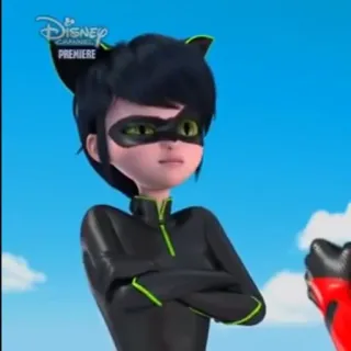 🗼 3de4e088 Cat Noir Miraculous: Tales of Ladybug & Cat Noir Cat Noir, Miraculous Ladybug, cartoon character, animated series, superhero, animated telegram sticker