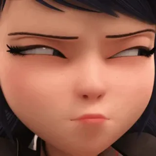 🗼 4b126593 Marinette Dupain-Cheng Miraculous: Tales of Ladybug & Cat Noir cartoon, smirk, eye roll, Marinette, Miraculous Ladybug, sarcastic telegram sticker