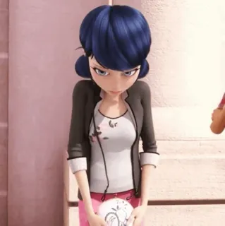🗼 a1518e1c Marinette Dupain-Cheng Miraculous: Tales of Ladybug & Cat Noir cartoon, anime, girl, sad, character, marinette, miraculous ladybug telegram sticker